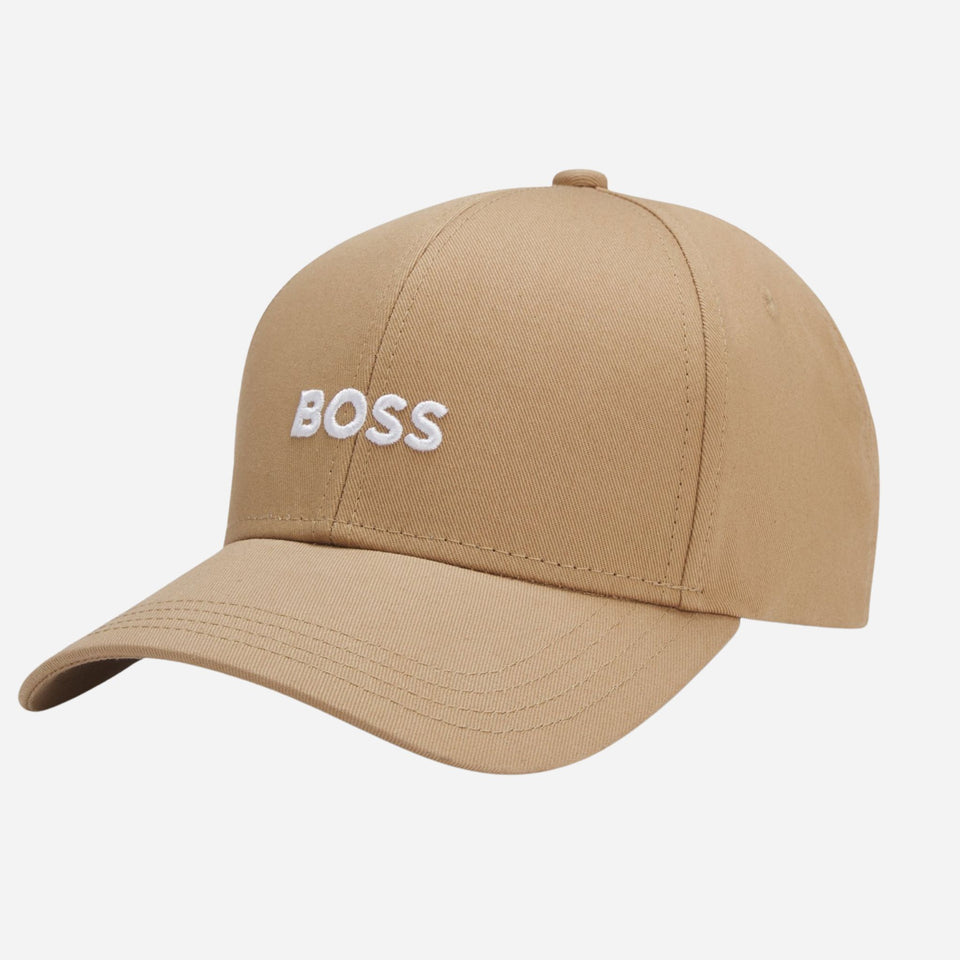 Zed Beige Cotton-Twill Cap with Embroidered White Logo from BOSS.