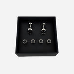 BOSS Black Glass Round Cufflinks and Shirt Studs Set