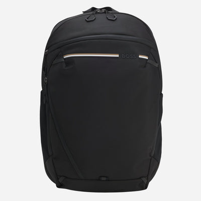 Structured Fabric Backpack with Logo and Signature Stripe from BOSS.
