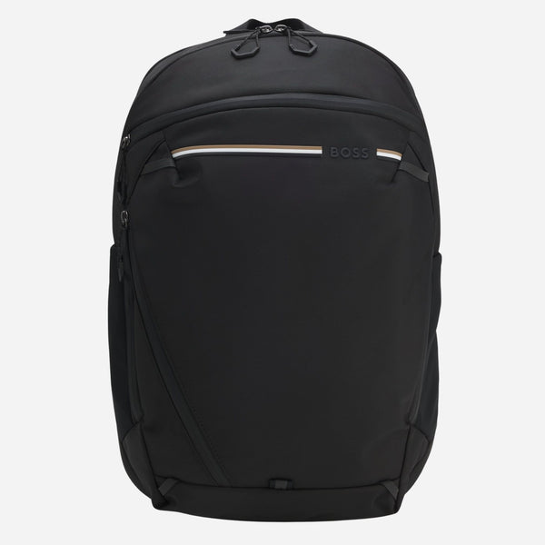 Structured Fabric Backpack with Logo and Signature Stripe from BOSS.