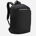 Side View of Structured Fabric Backpack with Logo and Signature Stripe from BOSS.