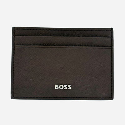 Brown Leather 2CC Card Holder with Money Clip from BOSS.