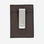 Brown Leather 2CC Card Holder with Money Clip from BOSS.