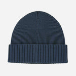 Back View of Flavio Beanie Hat in Blue from BOSS.
