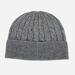 Back of Furbo Beanie Hat in Grey from BOSS.
