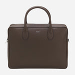 Grained Leather Document Case in Dark Brown from BOSS.
