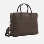 Side View of Grained Leather Document Case in Dark Brown from BOSS.