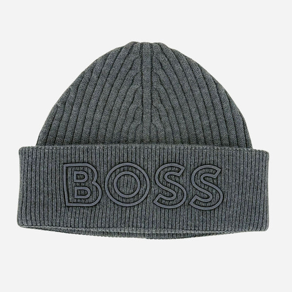 BOSS Filogo Grey Knit Beanie