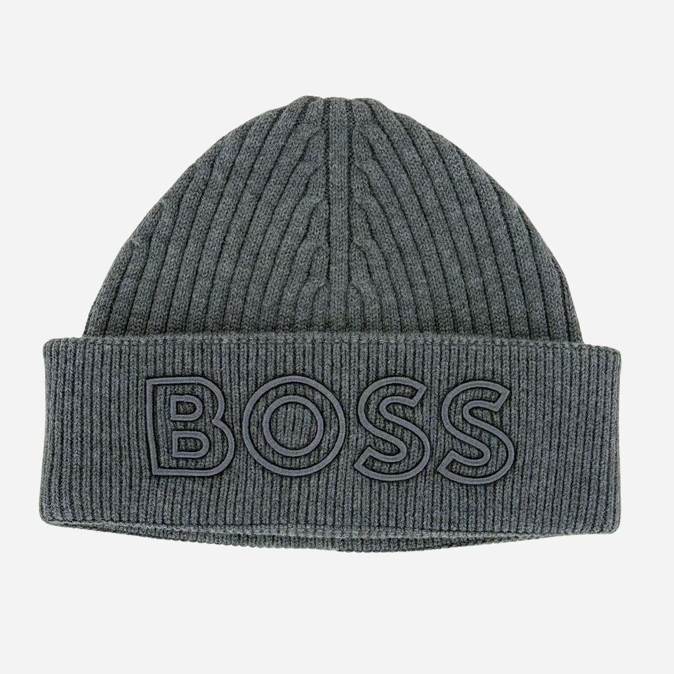BOSS Filogo Grey Knit Beanie