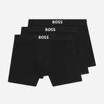 ONE 3-Pack of Black Cotton Stretch Boxer Briefs from BOSS.
