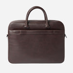 Back View of Ray Document Case in faux brown leather by BOSS.