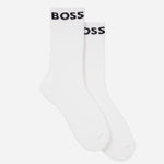 2-Pack Regular Length White Cotton Blend Socks from BOSS.
