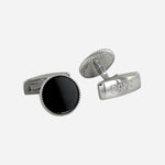 Round Brass Cufflinks with Onyx Insert from BOSS.