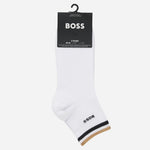 Pack of 2 Short White Socks With Signature Stripe Cuffs by BOSS.