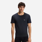 Navy Blue T-Shirt from 3-Pack Pure Cotton Classic Crew Neck T-Shirts in White, Black and Navy Blue from BOSS.