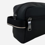 Side View of Zeph Black Wash Bag from BOSS.
