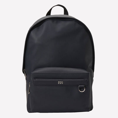 The BOSS navy backpack is part of their Jinko collection.