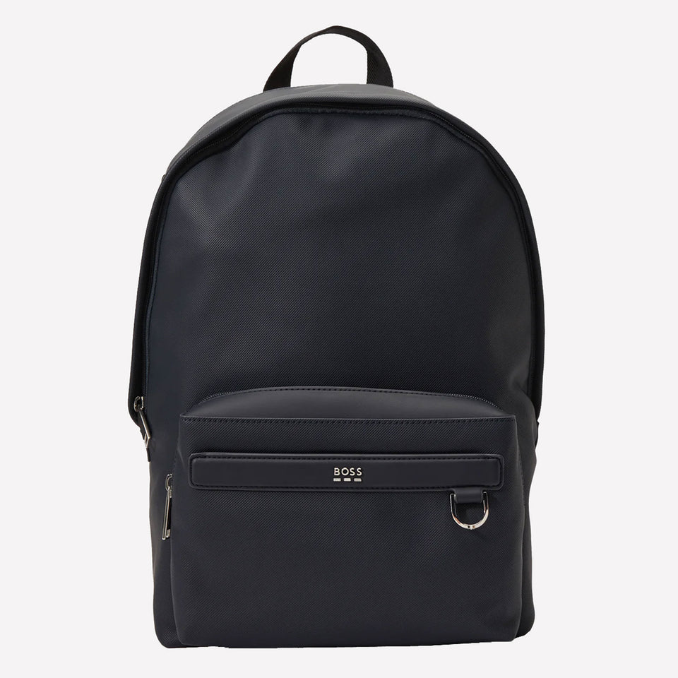 The BOSS navy backpack is part of their Jinko collection.