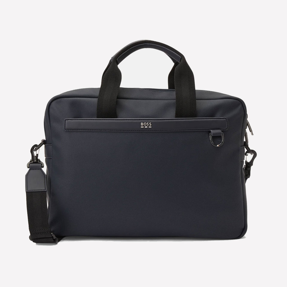 This BOSS navy document case is part of their Jinko range and is made from synthetic material.