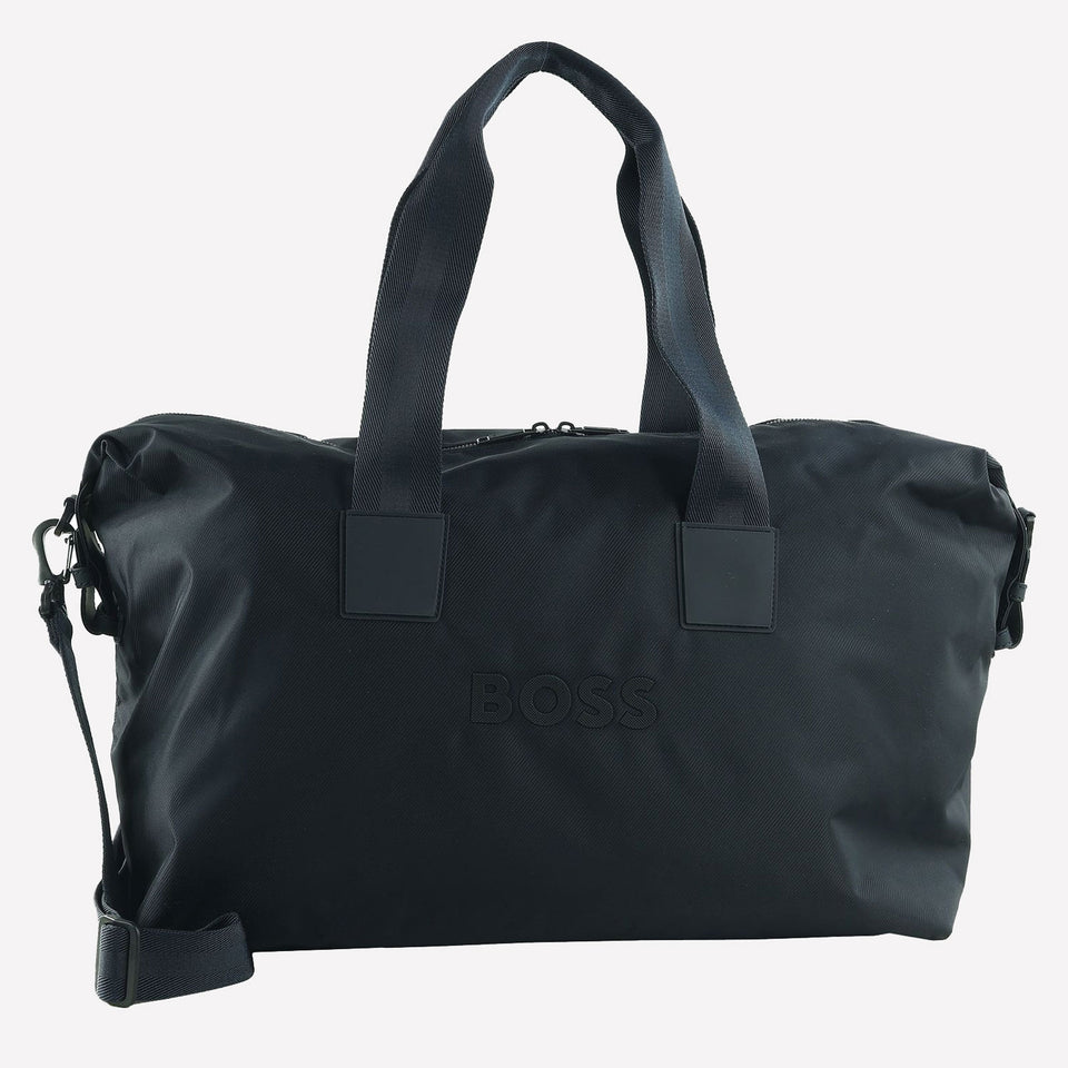 Hugo Boss Navy Holdall bag comes with the logo on the front.