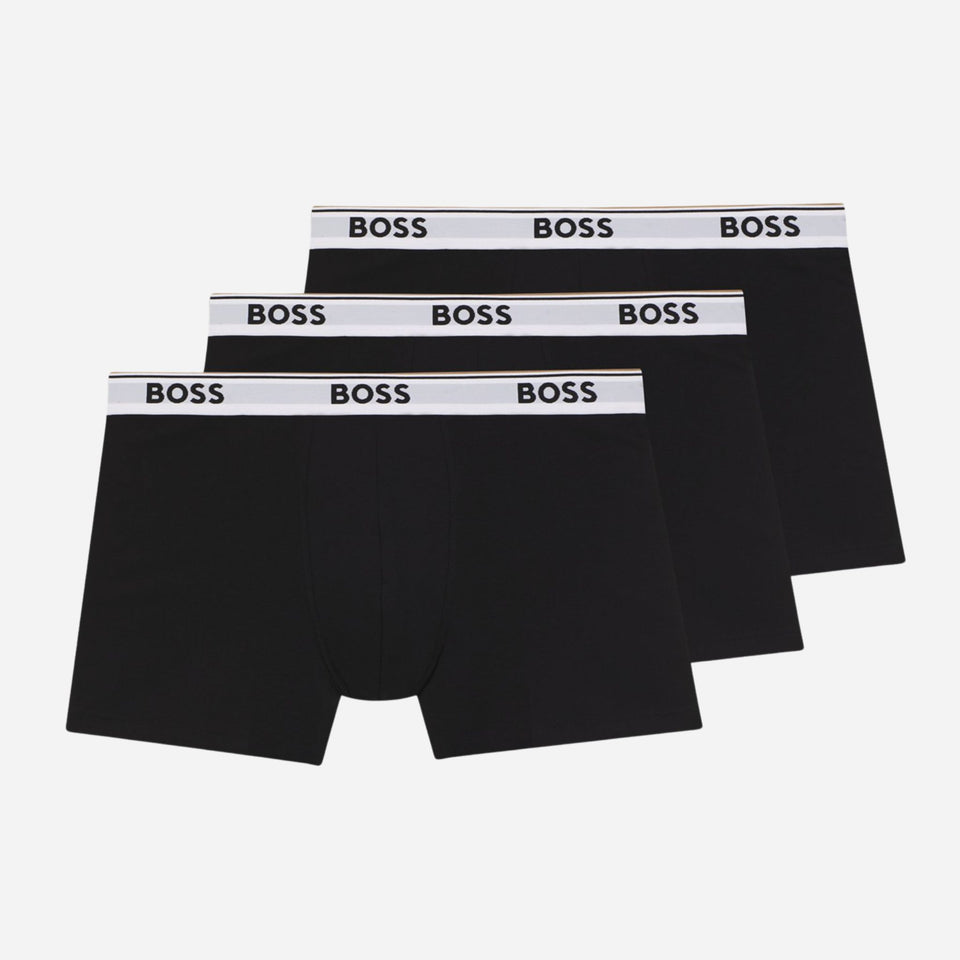 3-Pack Black Cotton Stretch Power Boxer Briefs from BOSS.