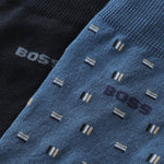 Close up of 2-Pack Regular Length Dark Blue Cotton Blend Socks by BOSS.