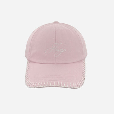 Ally Pink Cotton-Twill Cap with Embroidered Edges and Hugo Logo by BOSS.