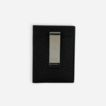 Ray Black 2CC Card Holder with Money Clip and Double 'B' Monogram Pattern by BOSS.