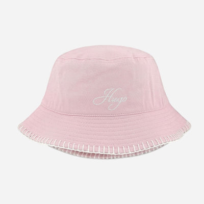 Bayla Pink Bucket Hat with Embroidered Rim and Hugo Logo by BOSS 