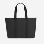 Back View of Becky Canvas Black Tote Bag with Black Hugo Logo by BOSS.