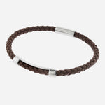 BOSS Brown Benni Woven Leather Bracelet