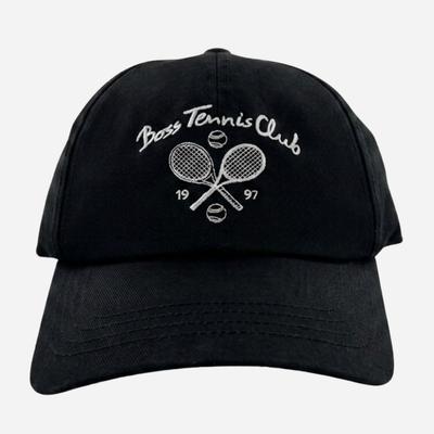 Lach Member Tennis Club Black Cotton-Twill Cap by BOSS