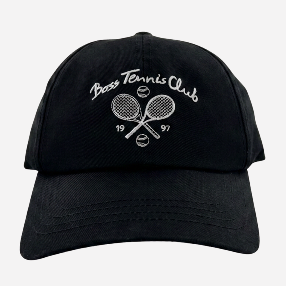 Lach Member Tennis Club Black Cotton-Twill Cap by BOSS