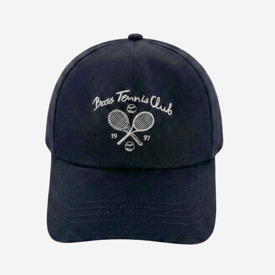 Lach Member Tennis Club Navy Blue Cotton-Twill Cap by BOSS.