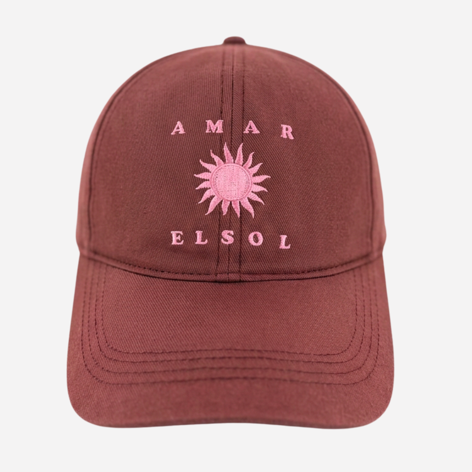 Lilyan Red Cotton-Twill Cap with Pink Sun Logo by BOSS.