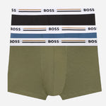 Revive Viscose Stretch Boxer Shorts in Green, Navy, and Light Blue by BOSS.