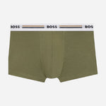 Green Set in Revive Viscose Stretch Boxer Shorts in Green, Navy, and Light Blue by BOSS.
