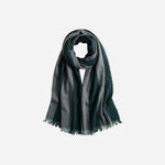 Blue Cotton Block Stripe Scarf with Large Logo by Paul Smith