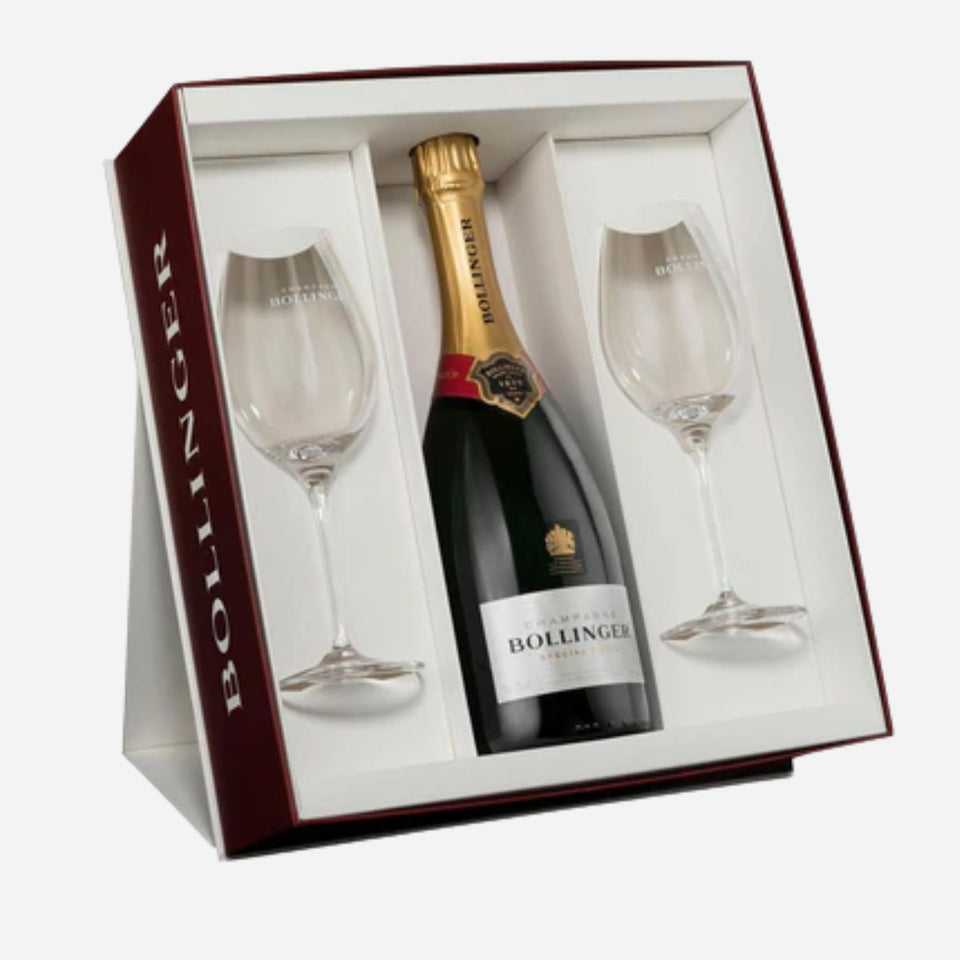 Special Cuvée Champagne Gift Set - 75cl Bottle with Two Glasses from Bollinger.