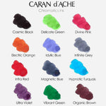 Colours Available in Chromatic Inks from Caran d'Ache.