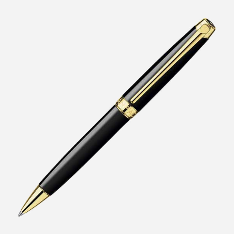  Léman Ebony Black Gold-Plated Ballpoint Pen from Caran d'Ache.