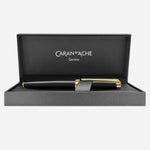 Léman Ebony Black Gold-Plated Ballpoint Pen from Caran d'Ache.