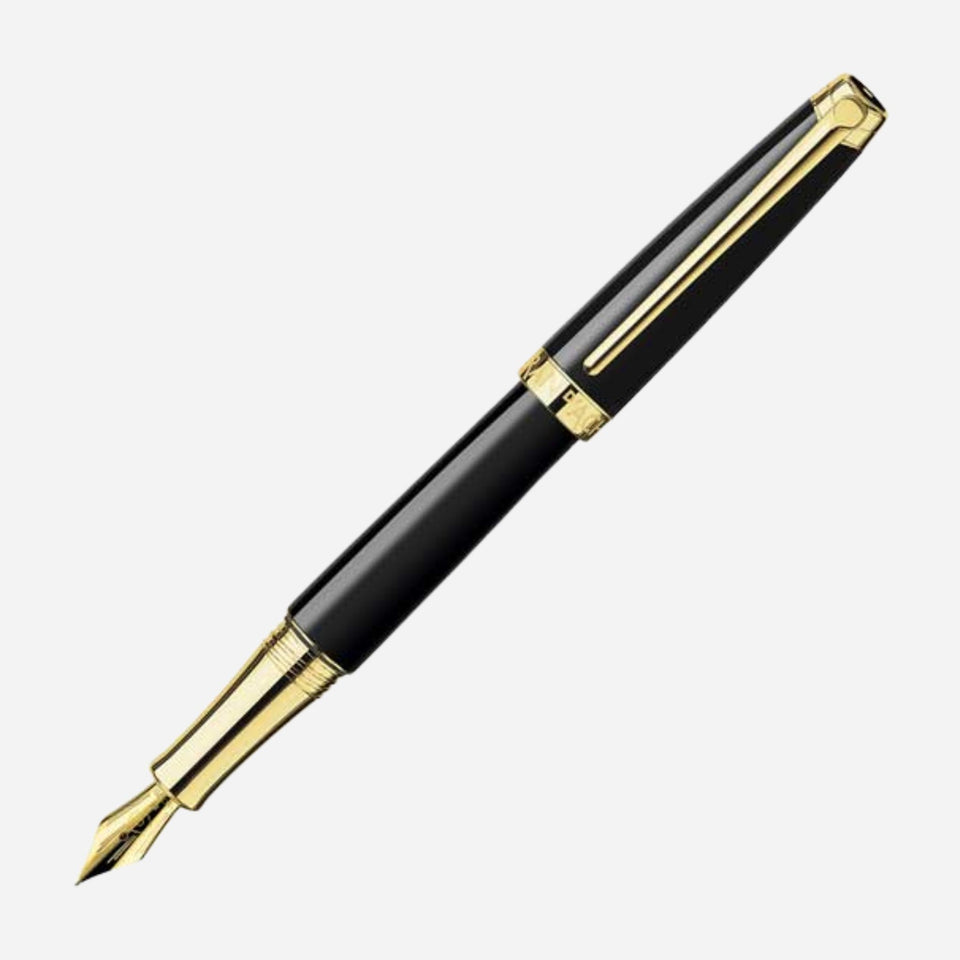 Léman Ebony Black Gold-Plated Fountain Pen from Caran d'Ache.