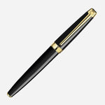 Closed View of Léman Ebony Black Gold-Plated Fountain Pen from Caran d'Ache.