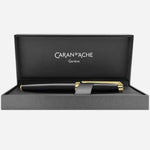 Léman Ebony Black Gold-Plated Fountain Pen from Caran d'Ache.