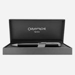 Packaging of Léman Ebony Black Rhodium-Plated Ballpoint Pen from Caran d'Ache.