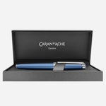 Packaging of Leman Grand Blue Ballpoint Pen from Caran d'Ache.