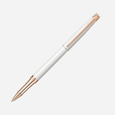 Léman Slim White & Rose Gold Rollerball Pen by Caran d'Ache.