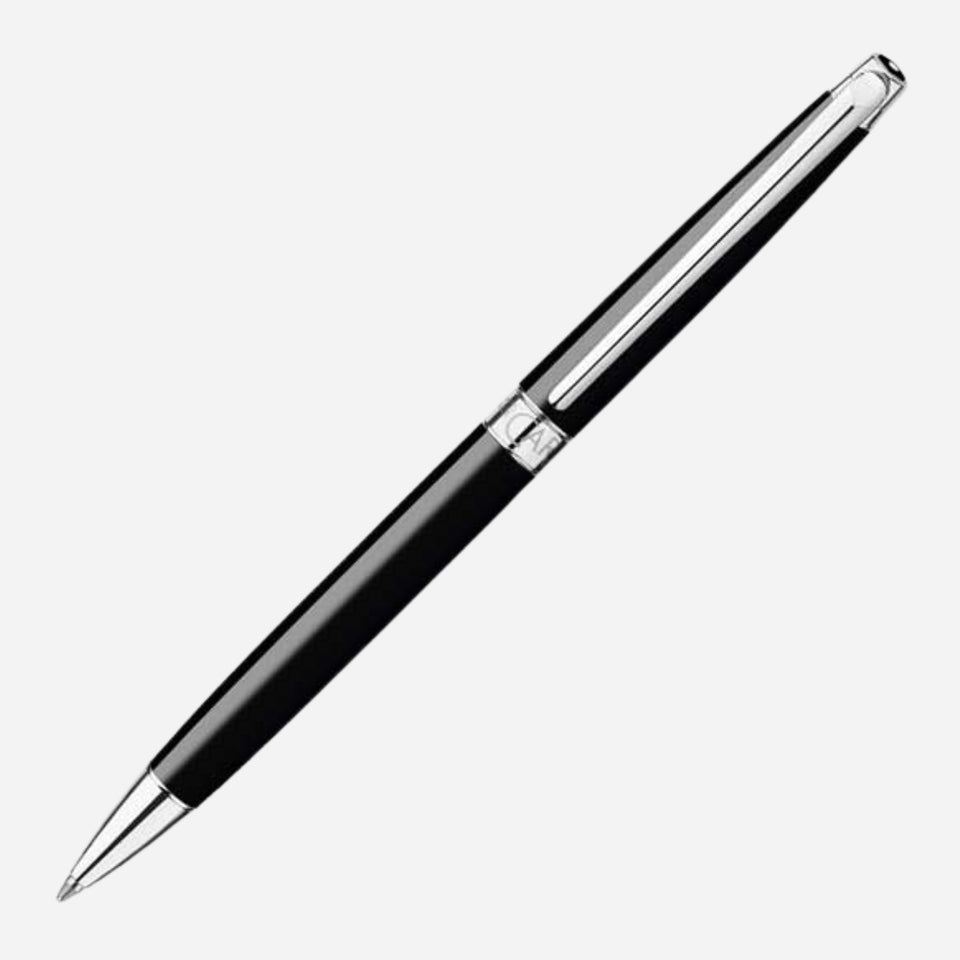 Léman Slim Ebony Black Ballpoint Pen by Caran d'Ache.