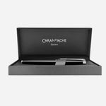 Léman Slim Ebony Black Ballpoint Pen by Caran d'Ache.